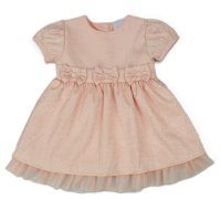 J33831: Baby Girls Lined Party Dress- Pink (1-2 Years)